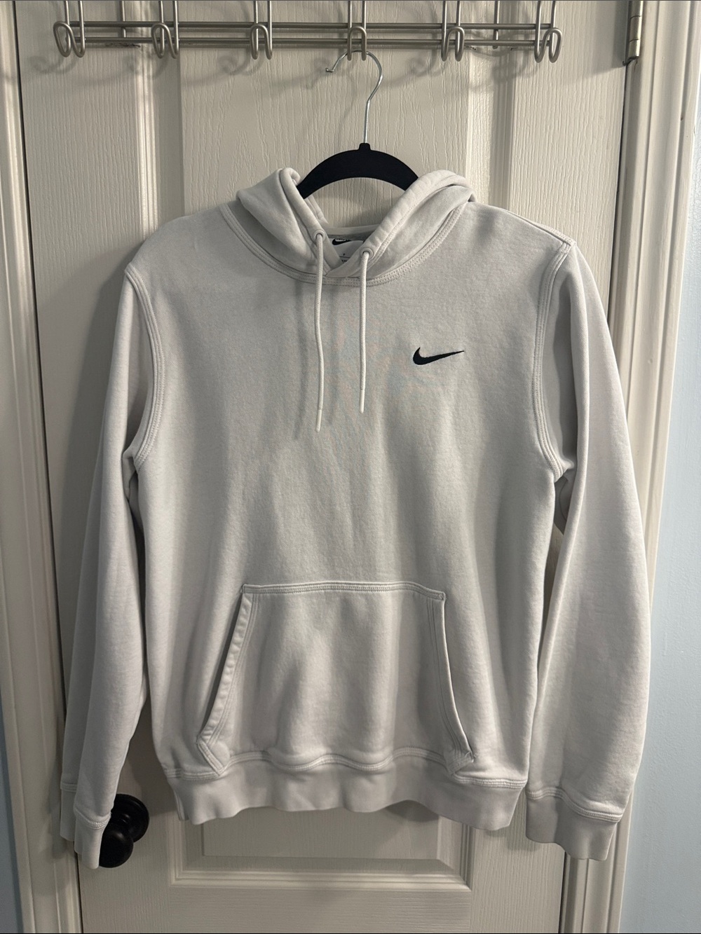 Nike White Pullover Hoodie with Black Swoosh